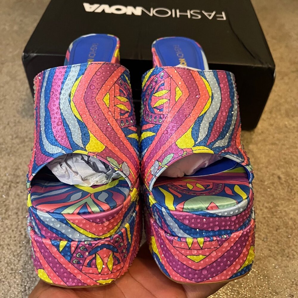 Groovy Mule Platform Heels ☮️ - Women's Size 9 - Picture 5 of 10